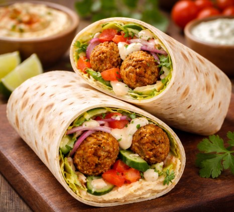 Falafel and Hummus Wrap