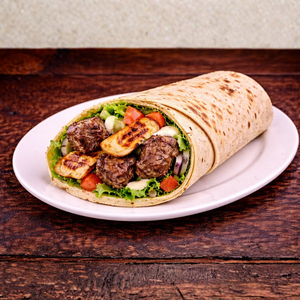 Lamb Shish and Halloumi Wrap